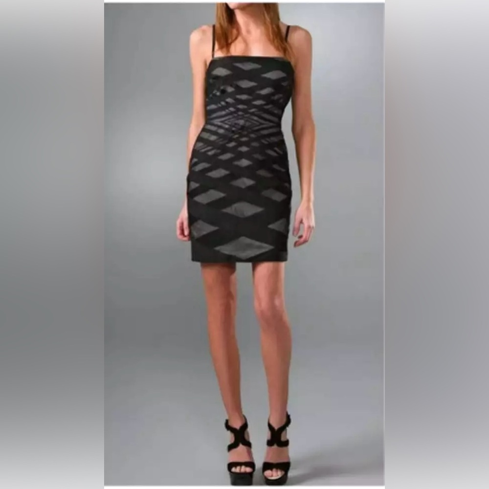 Robert Rodriguez Black Dress - Cross design with mesh overly